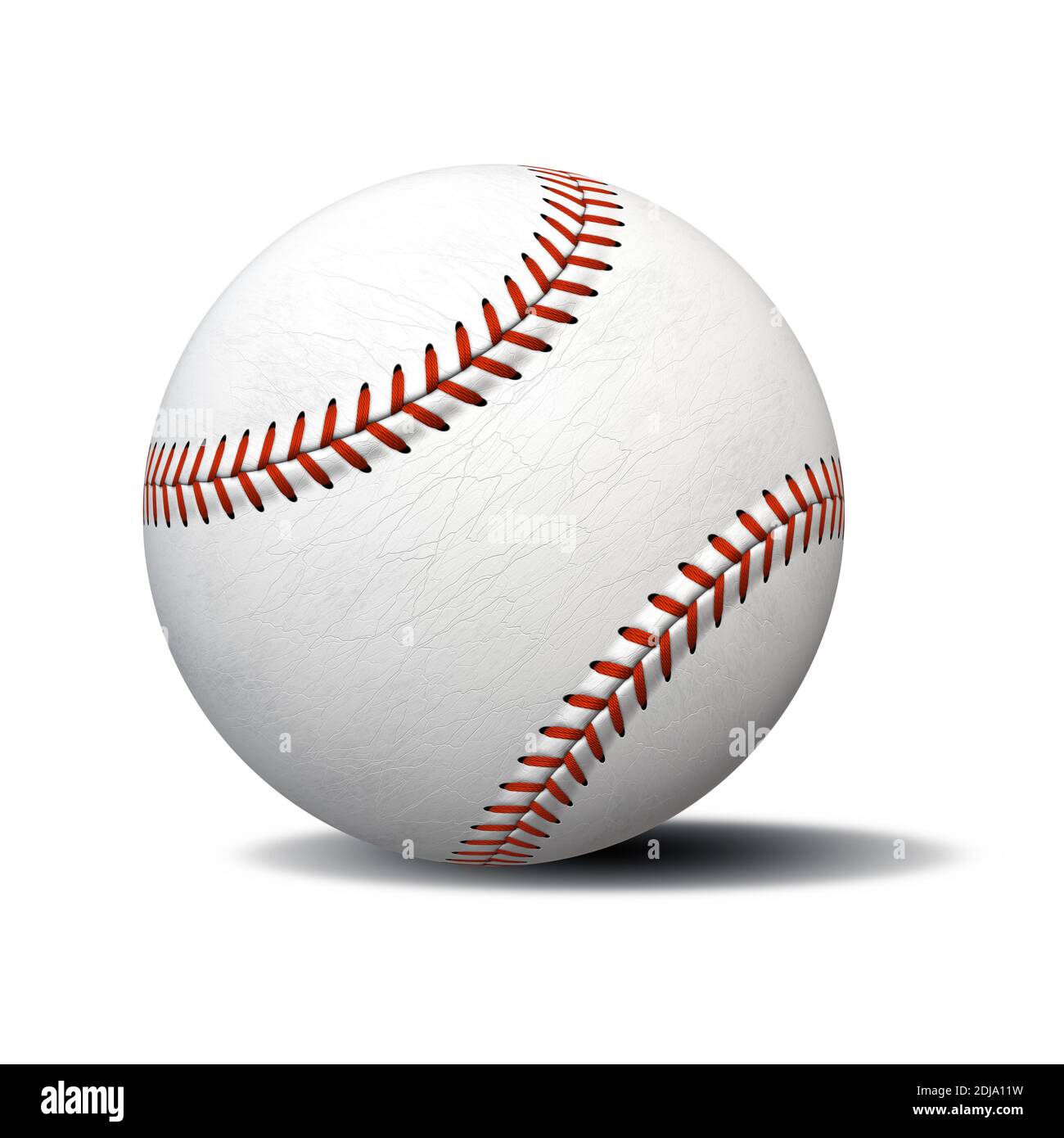 2d illustration of a typical white baseball Stock Photo