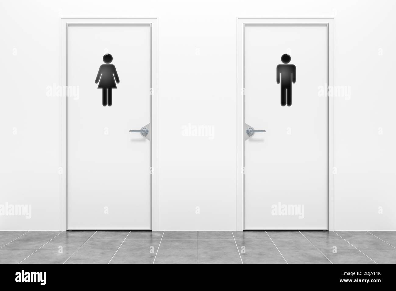 3d rendering of a wc for women and men Stock Photo