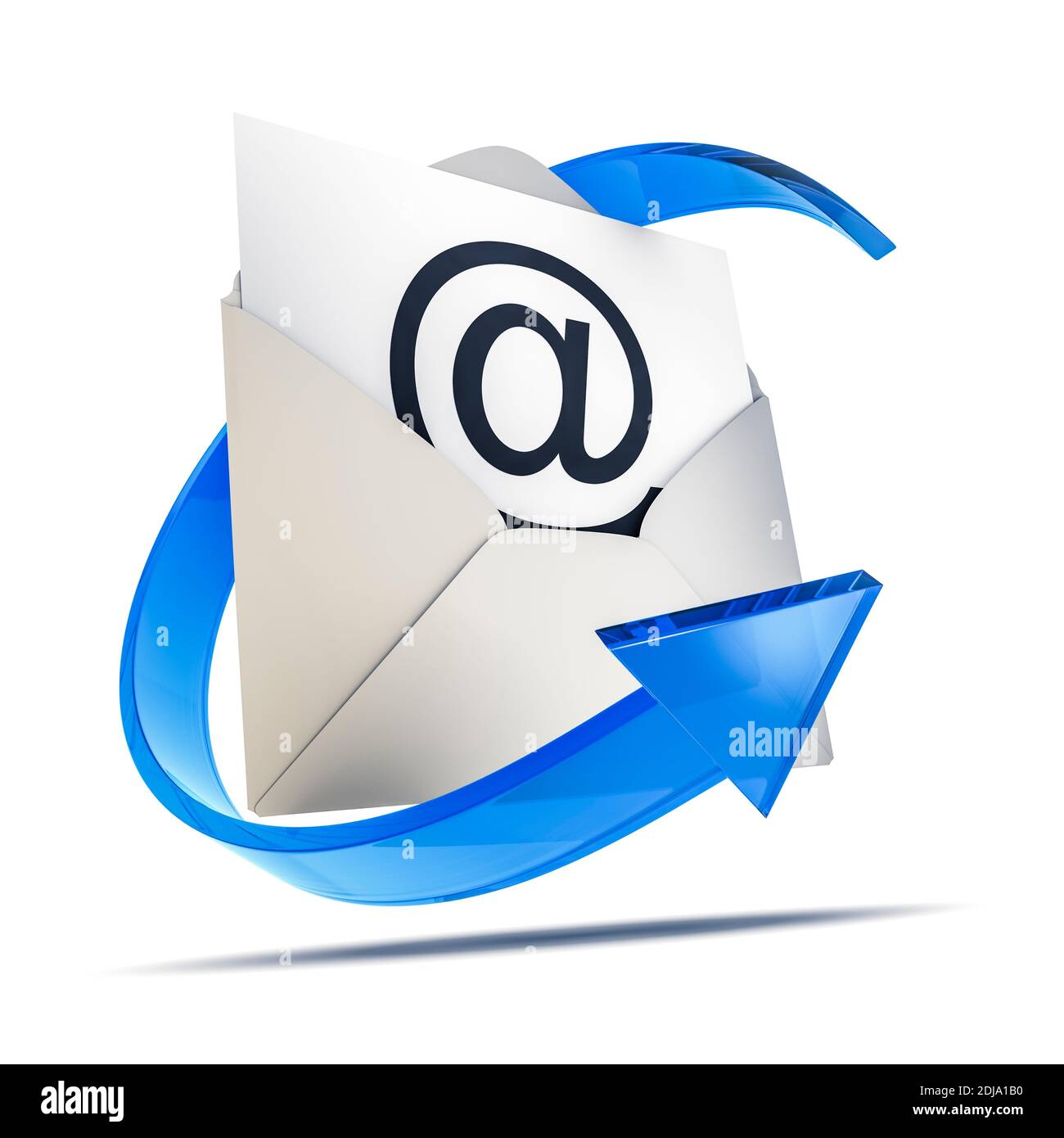 3d rendering of an envelope with an email sign Stock Photo