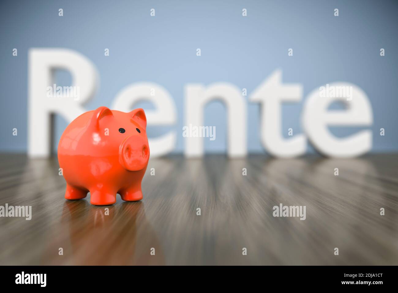 3d rendering of a piggy bank with the word pension in german language Stock Photo