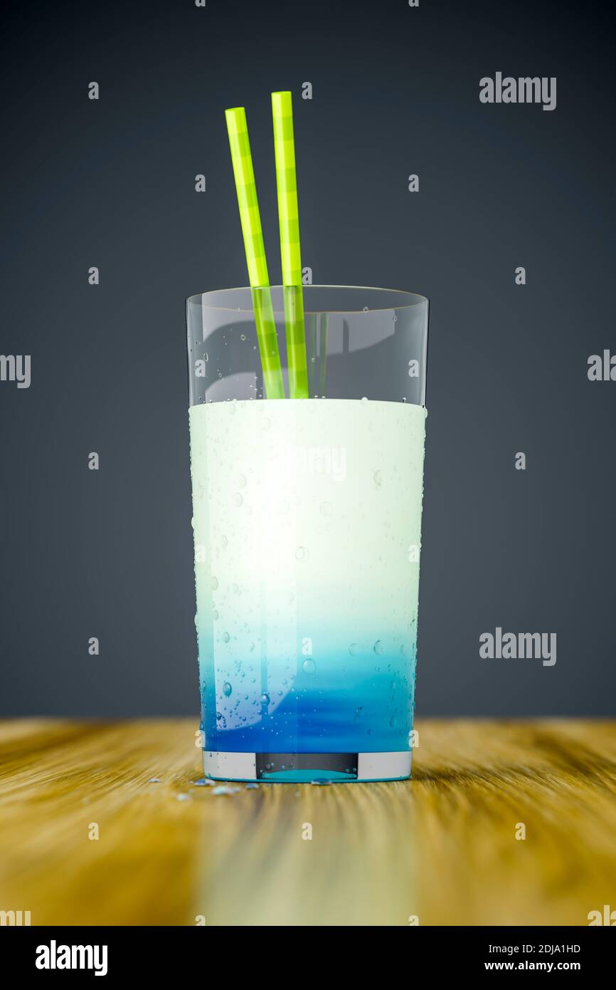 3d rendering of a strange blue drink Stock Photo