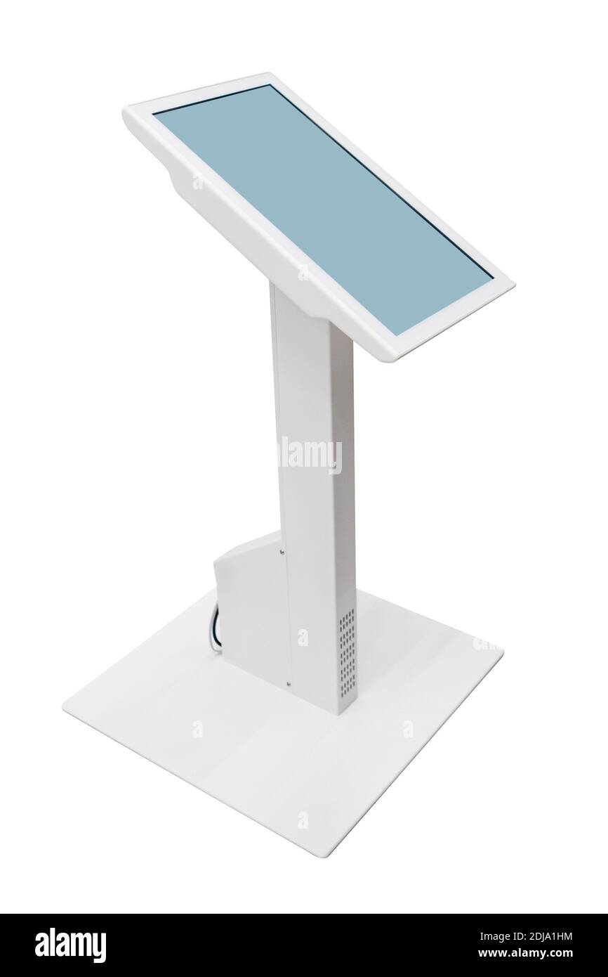 Self-service desk - information kiosk - isolated on white background Stock Photo