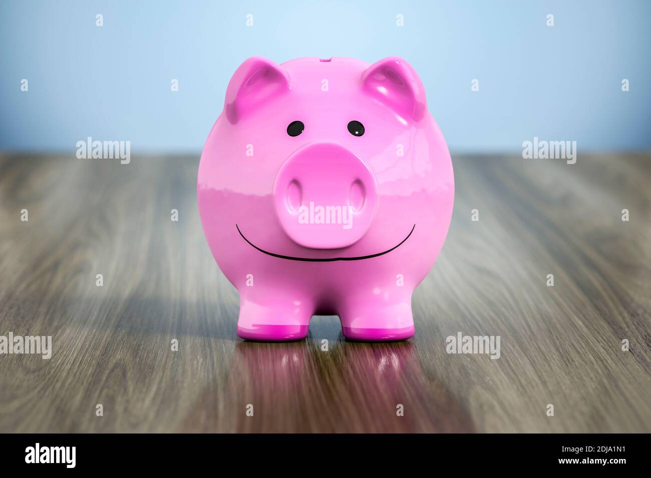 3d rendering of a typical pink piggy bank with a smile Stock Photo - Alamy