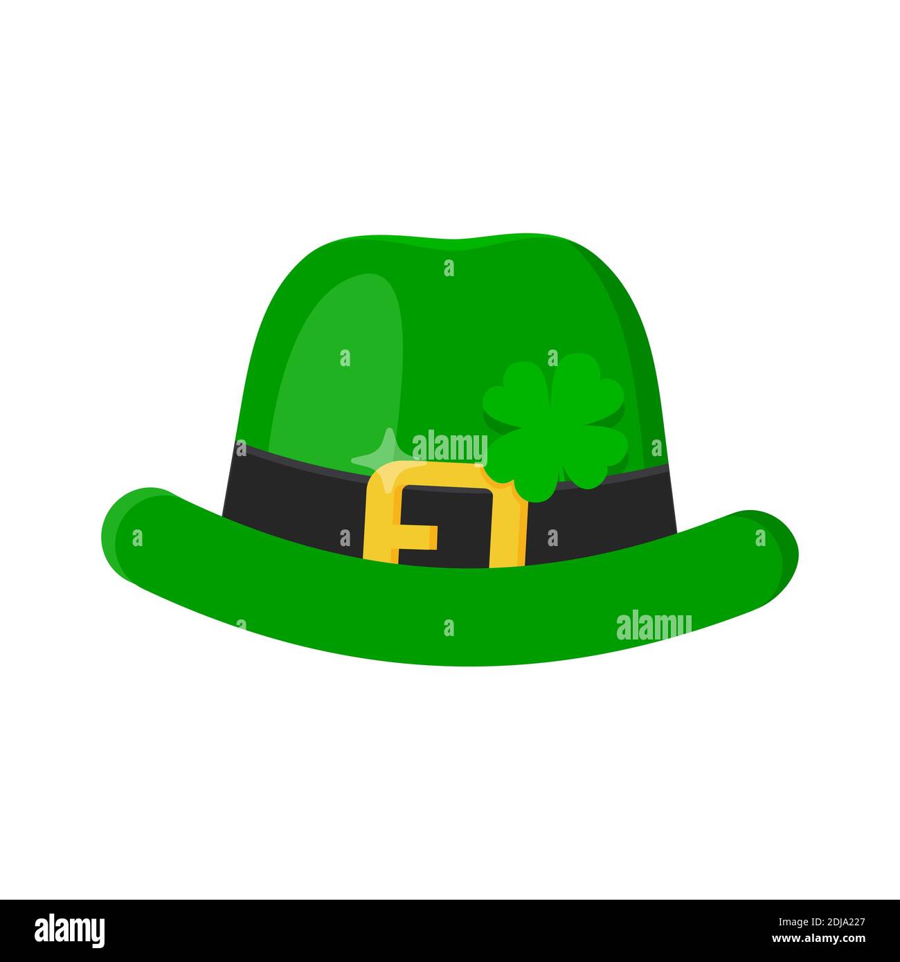 Green st patricks day hat with clover Royalty Free Vector