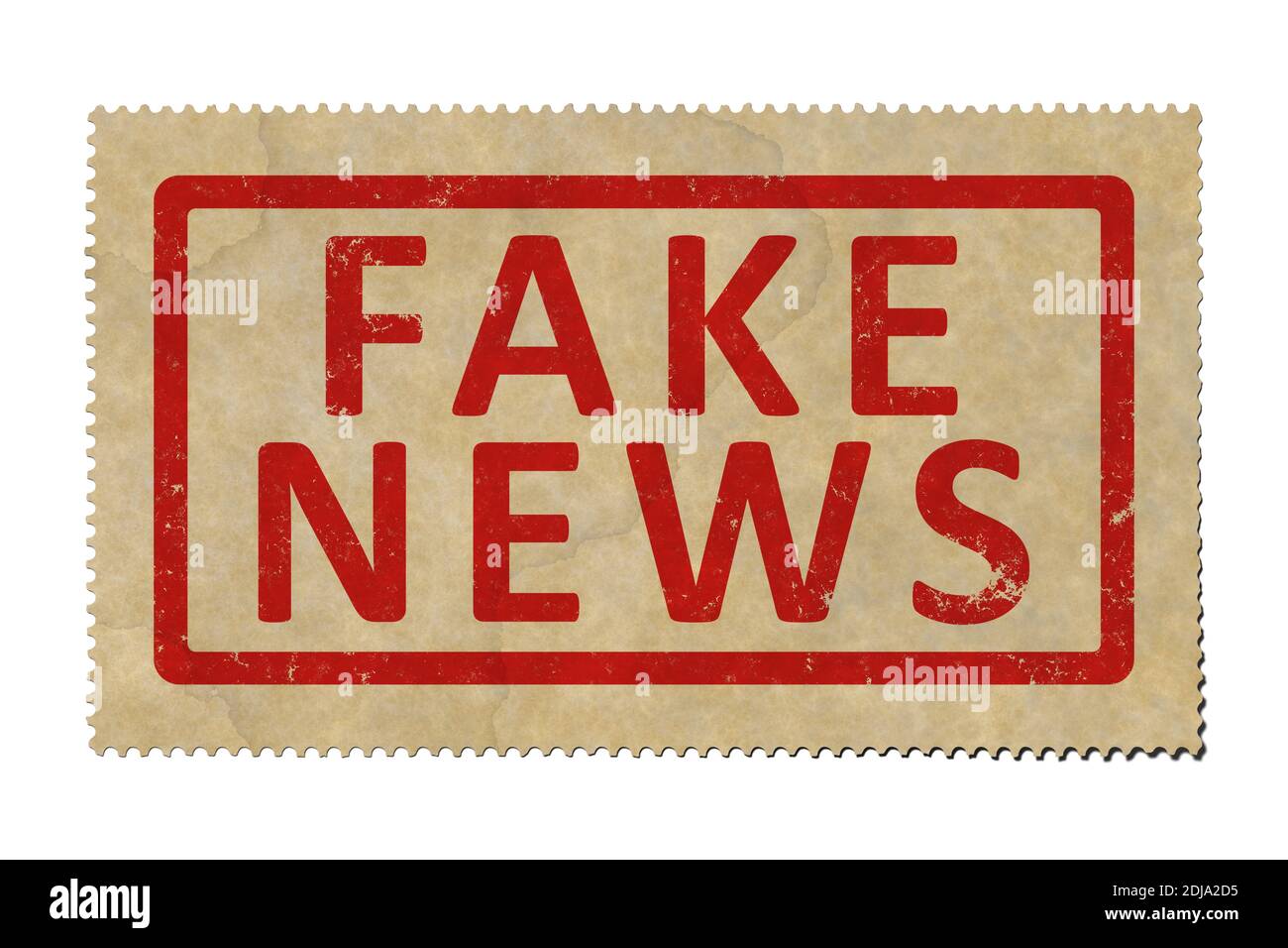 An illustration of a stamp with the text fake news Stock Photo
