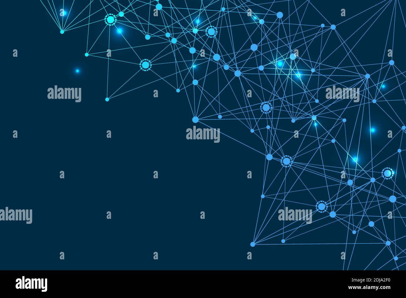 Geometric abstract background with connected line and dots. Structure molecule and communication. Big Data Visualization. Medical, technology, science Stock Vector