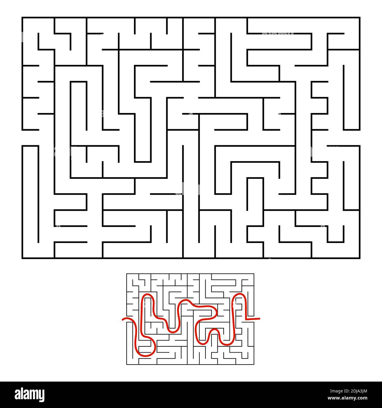 Rectangular labyrinth with a black stroke. An interesting game for ...