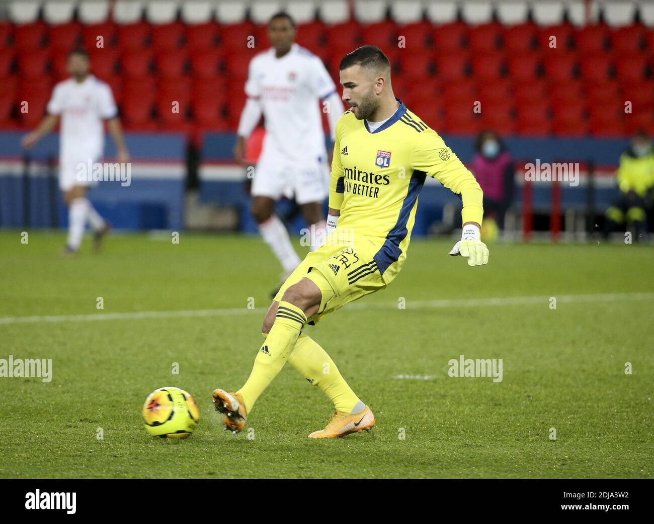 Goalkeeper of Lyon Anthony Lopes during the French championship Ligue 1 football match between Paris Saint-Germain (PSG) and Oly / LM Stock Photo