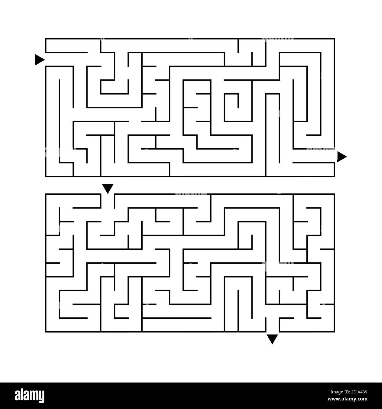 A set of two rectangular labyrinths. Simple flat vector illustration ...
