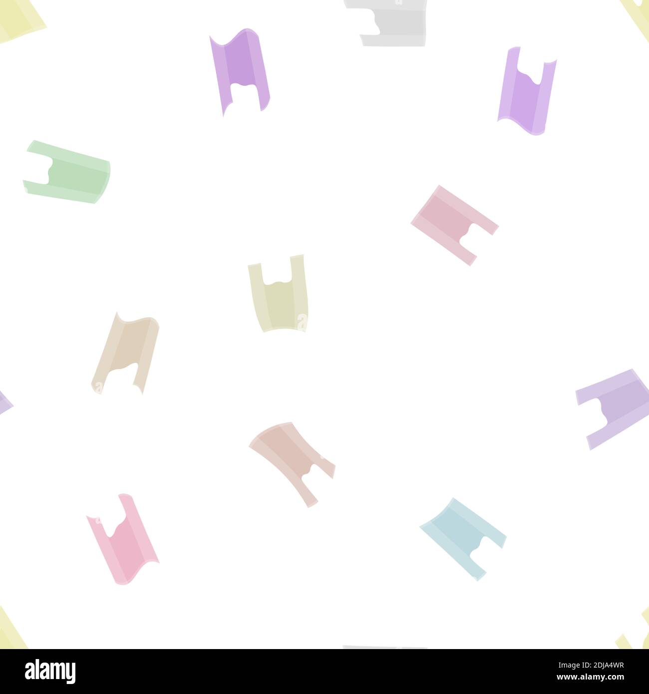 Plastic shopping bags seamless pattern background. Vector illustration pacages. Stock Vector