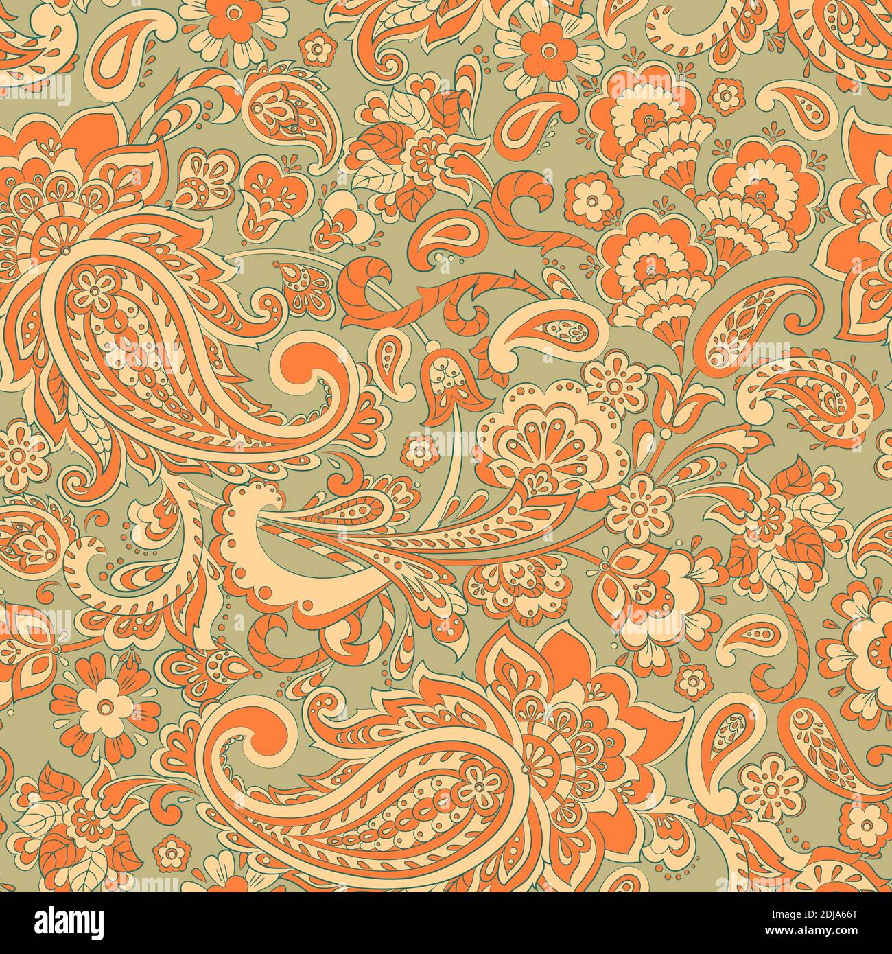 Seamless Paisley pattern. Floral vector illustration Stock Vector Image ...