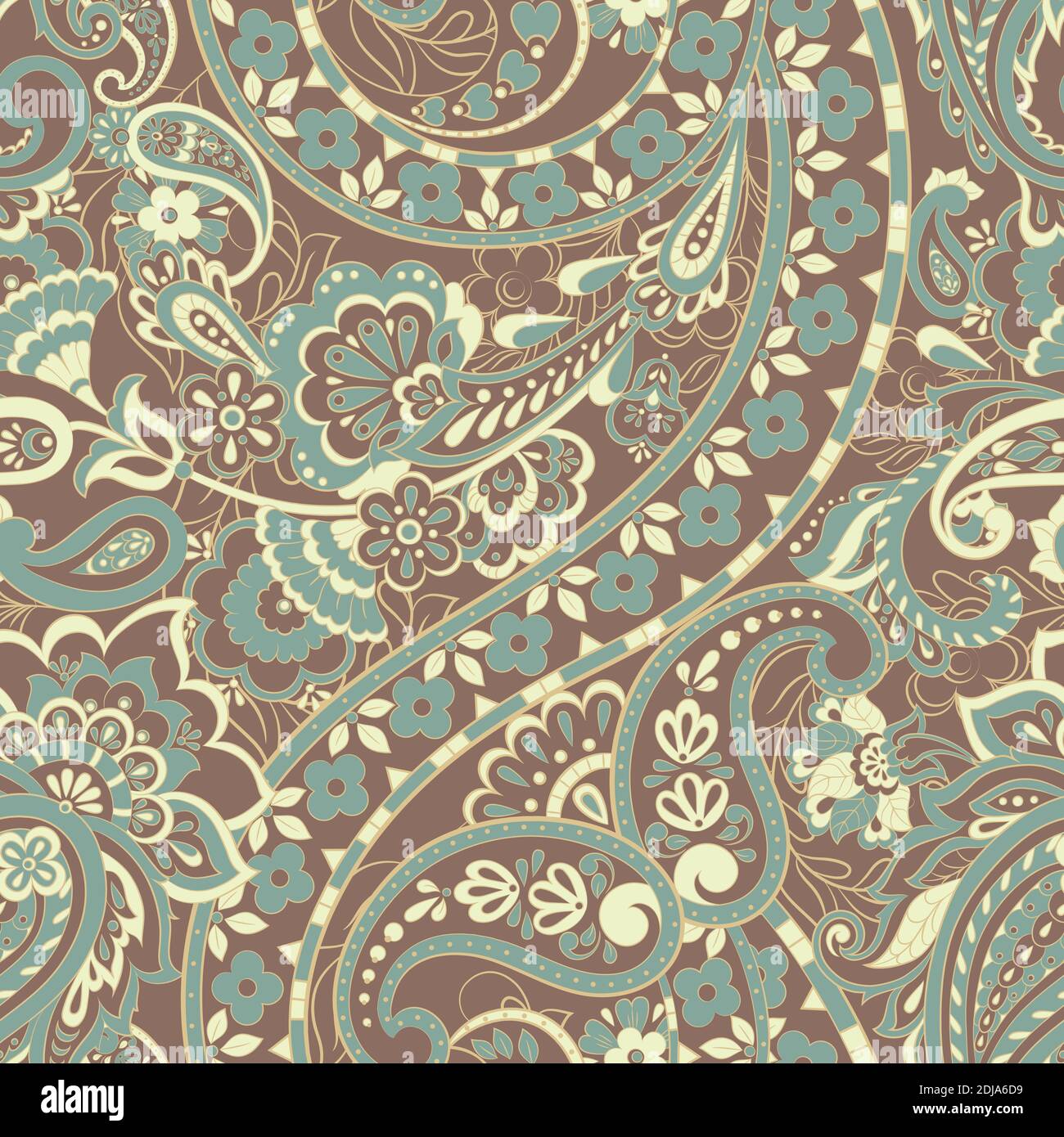 Seamless Paisley pattern. Floral vector illustration Stock Vector Image ...