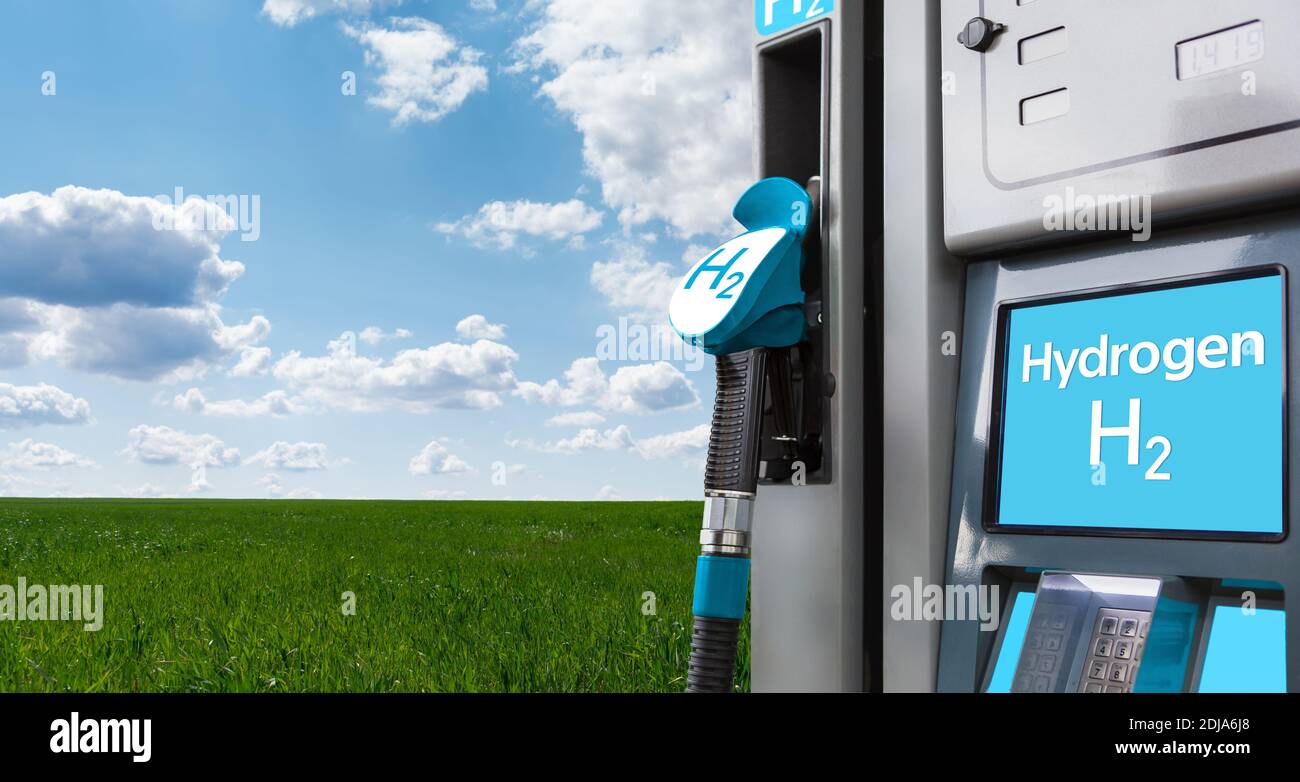Self service hydrogen filling station Stock Photo