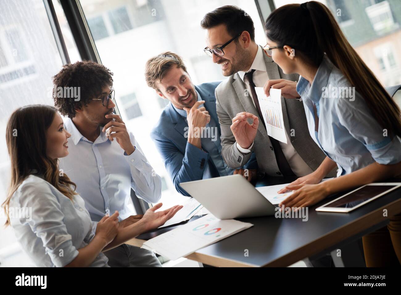 Programmer working in a software developing company Stock Photo