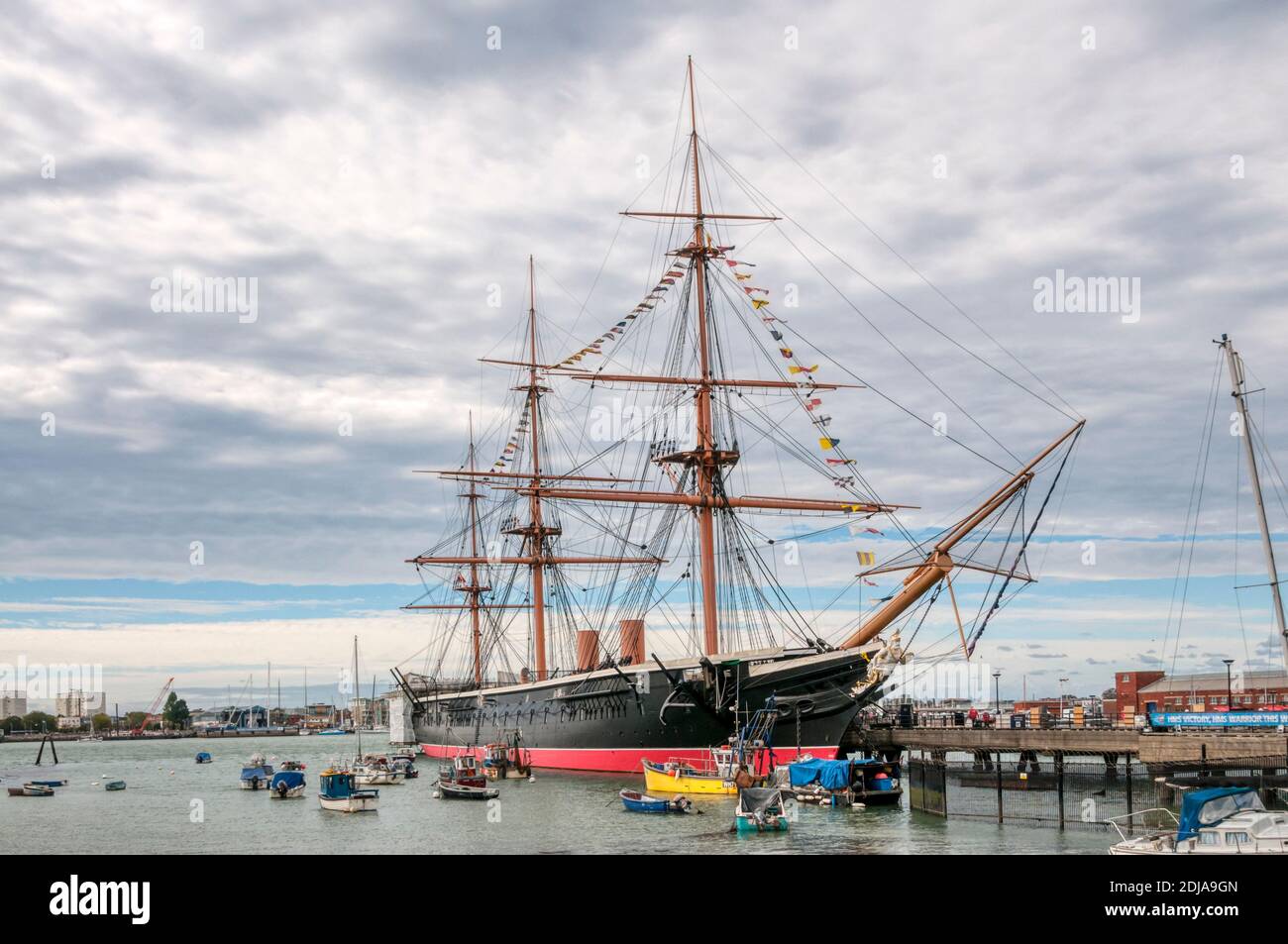 HMS Warrior in Portsmouth Historic Dockyard. Stock Photo