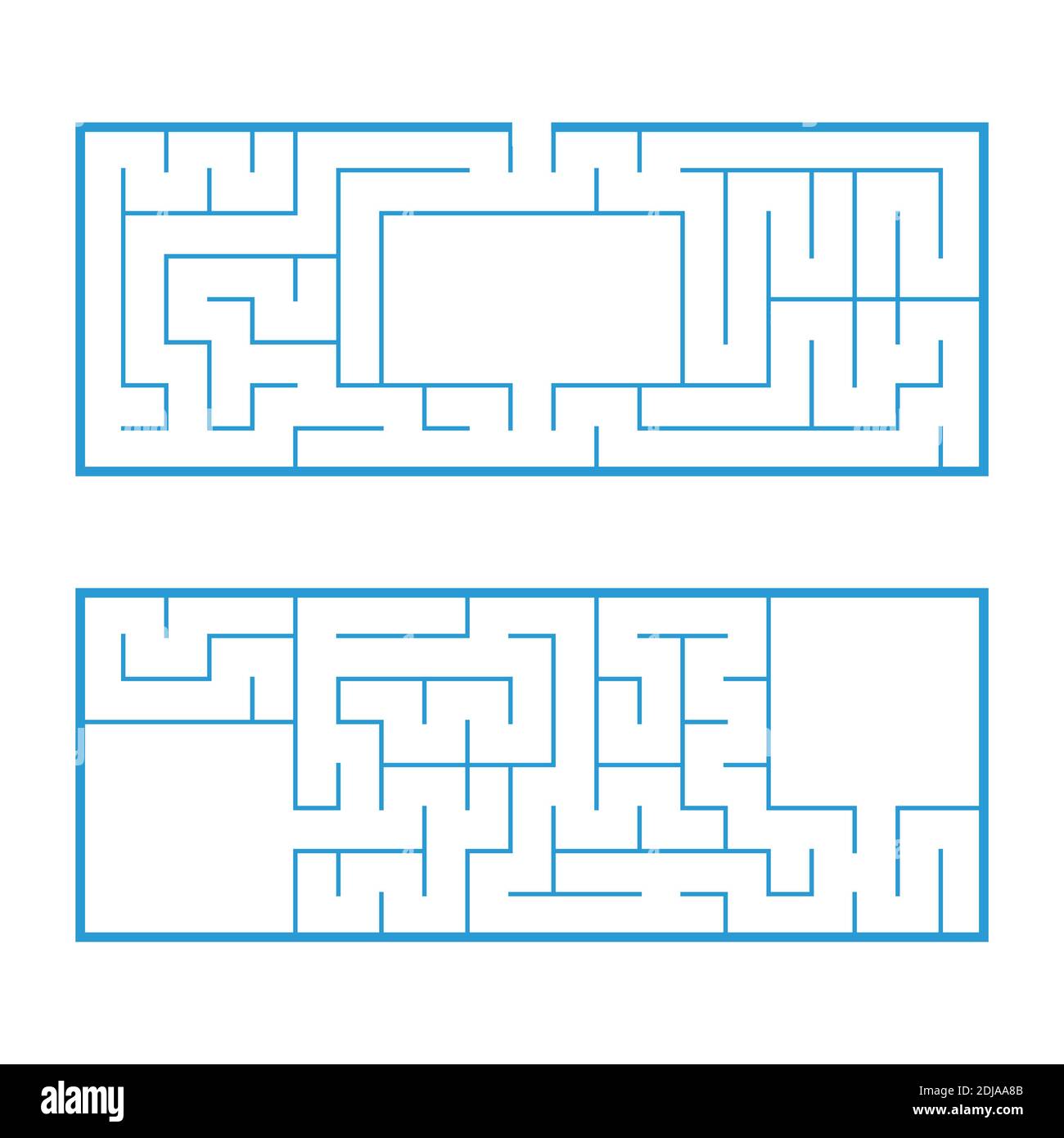 Simple Rectangle Labyrinth Design A set of two rectangular labyrinths. An interesting and useful game for ...