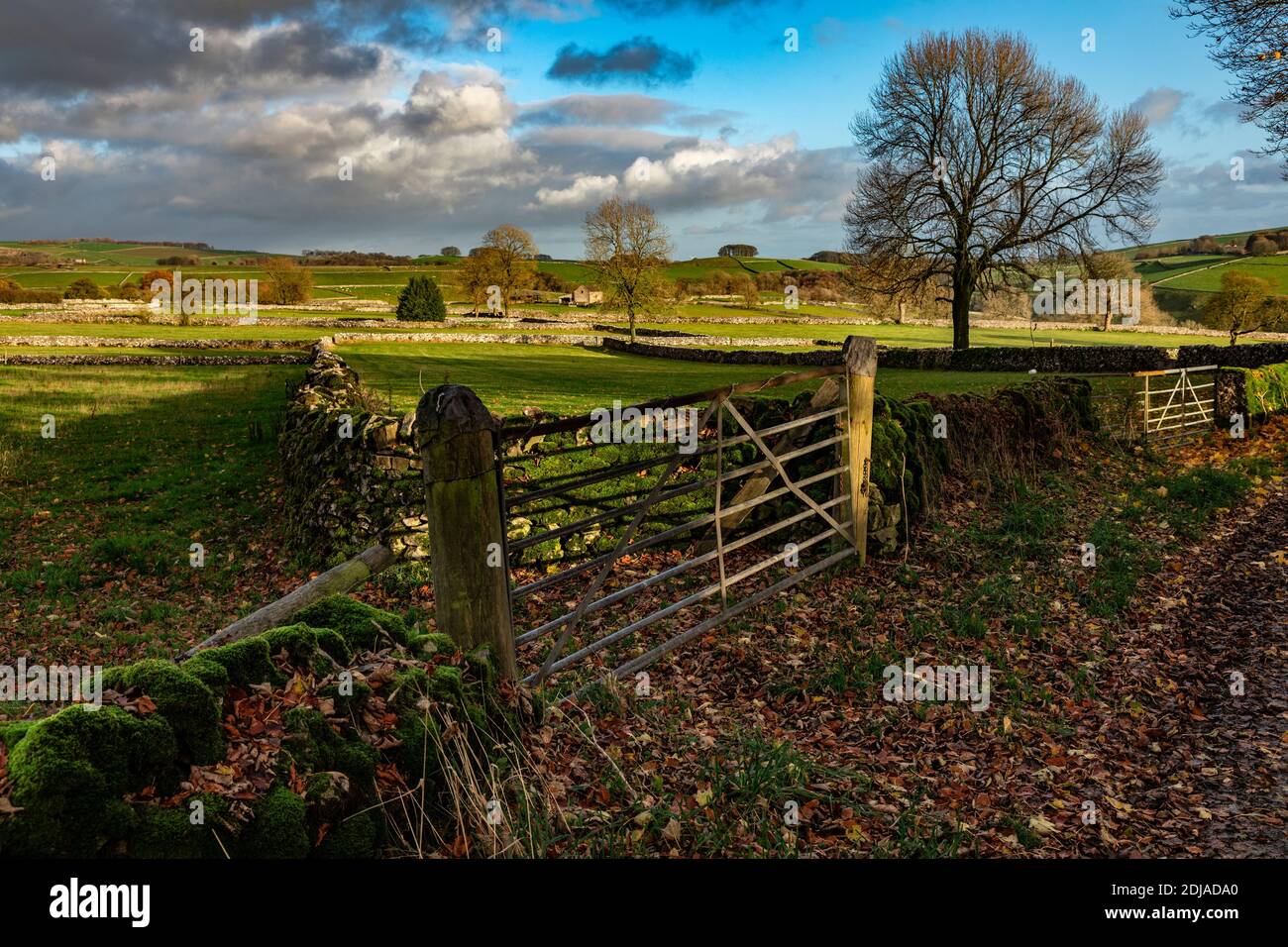 Farm gates, Alstonefield, Peak District National Park, Staffordshire Stock Photo