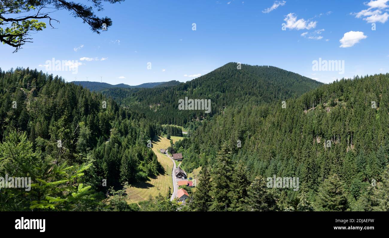 View from Burgbachfelsen near Bad Rippoldsau in the Black Forest, Germany Stock Photo