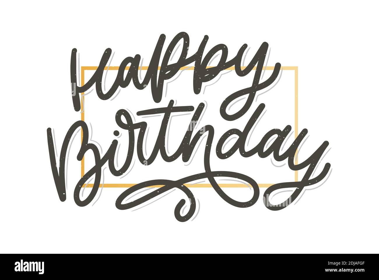 Happy Birthday letterin calligraphy brush vector typography text Stock