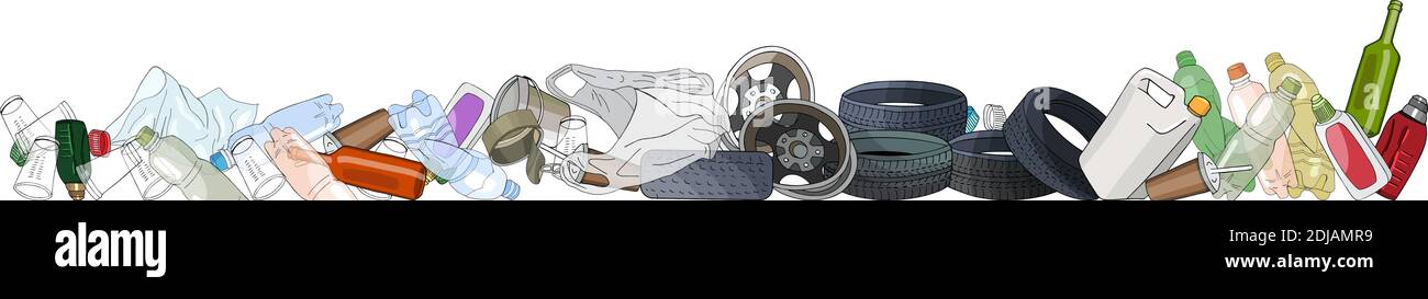 Different kinds of garbage. Seamless pattern brush Stock Vector Image ...