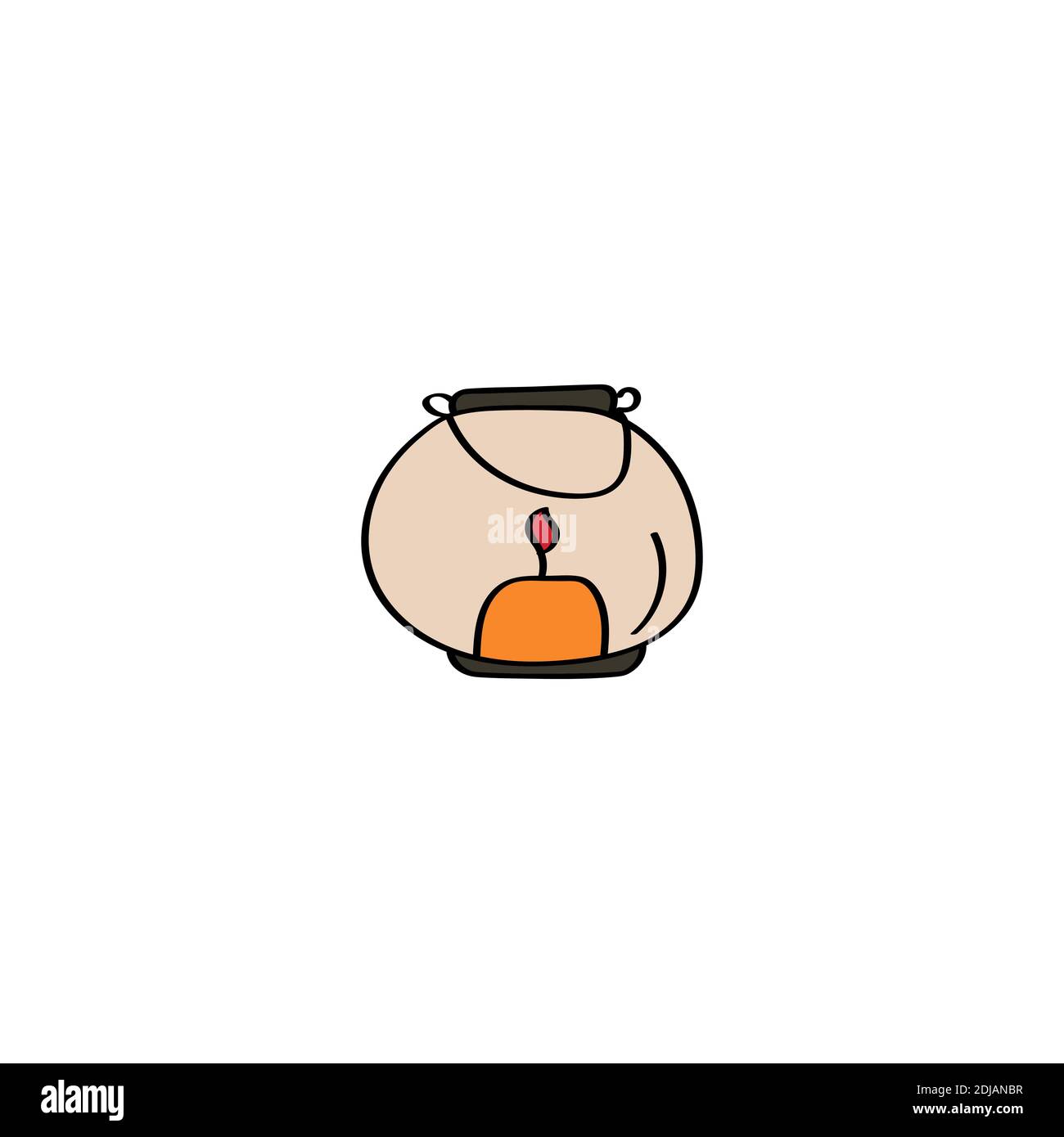 Candle in candlestick icon. Doodle hand drawn vector icon Stock Vector