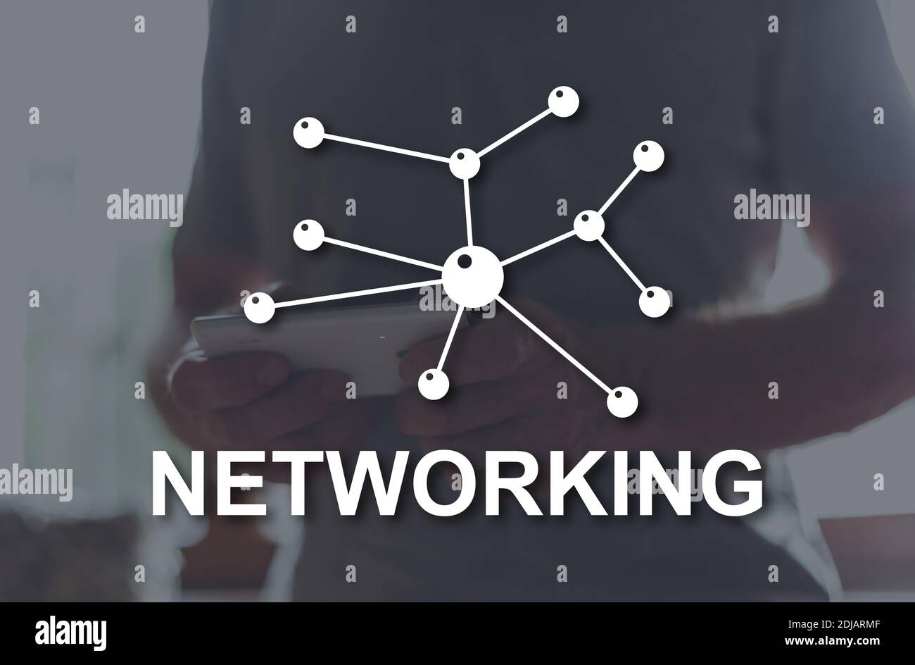 Networking concept illustrated by a picture on background Stock Photo ...