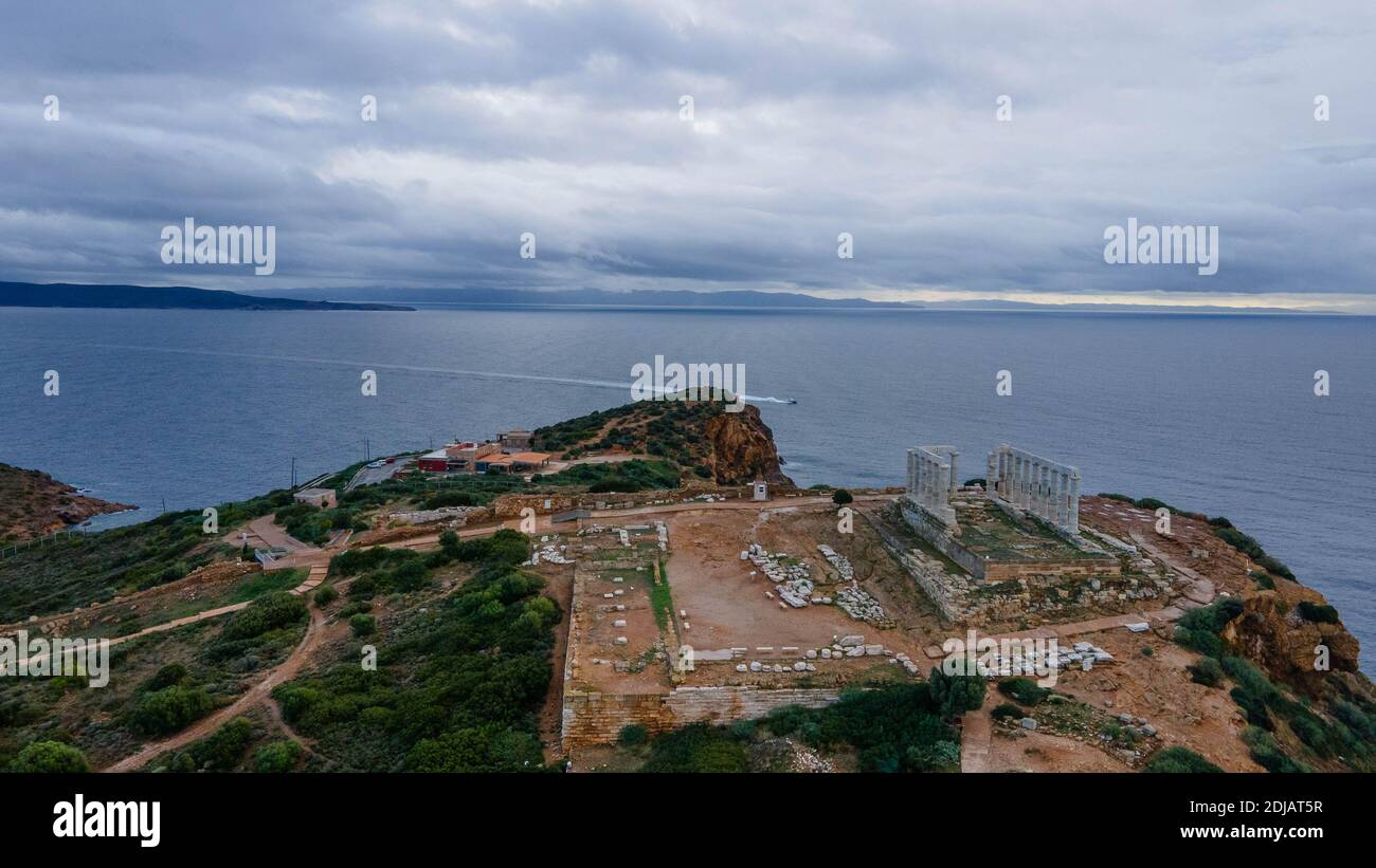The temple of Poseidon at Sounio,Greece Stock Photo - Alamy