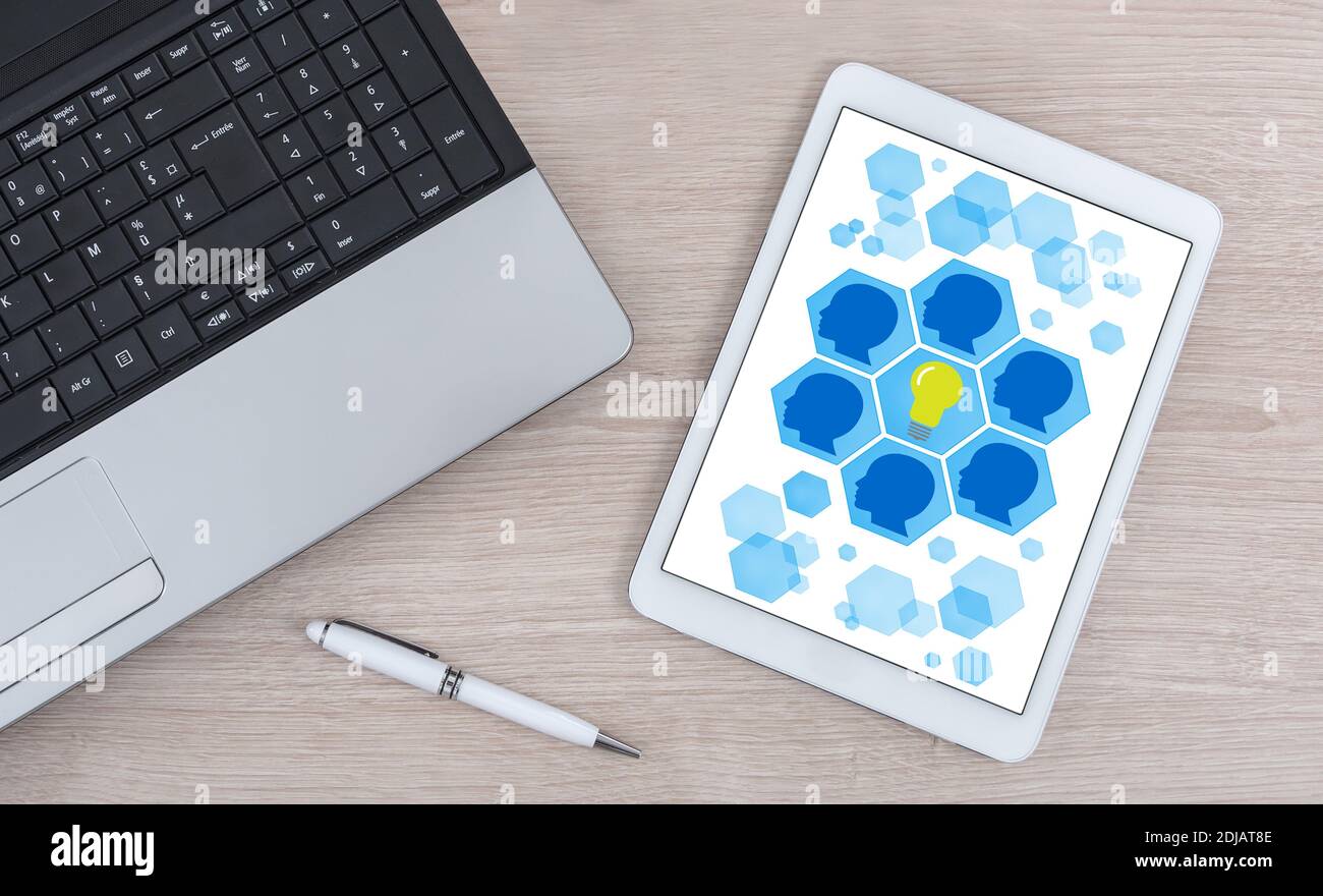 Teamwork idea concept shown on a digital tablet Stock Photo