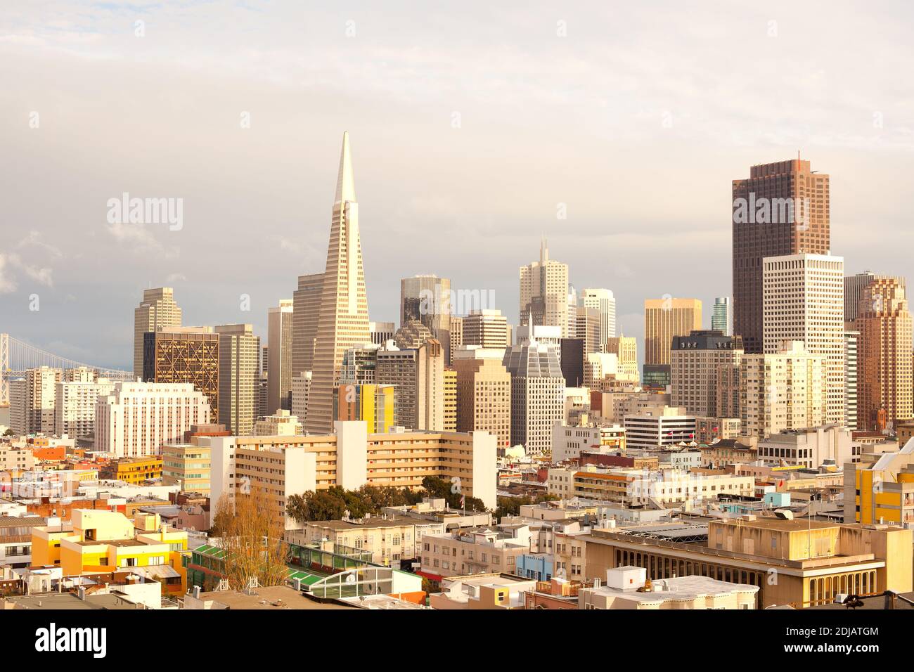 Cityscape of Financial District and North Beach neighborhood in San Francisco, California, United States Stock Photo