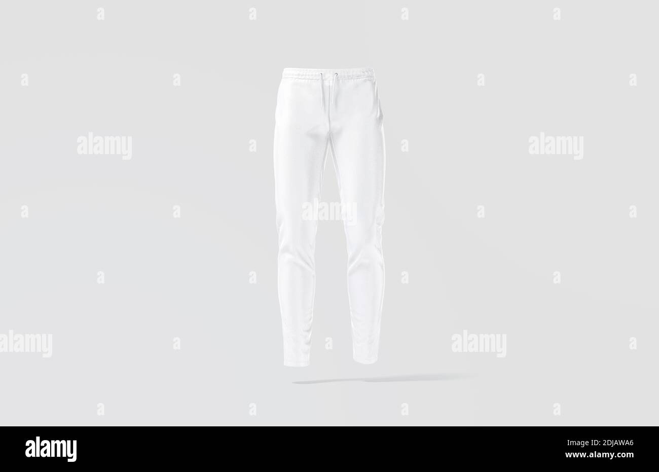 Blank white sport pants mock up, gray background, 3d rendering. Empty ...