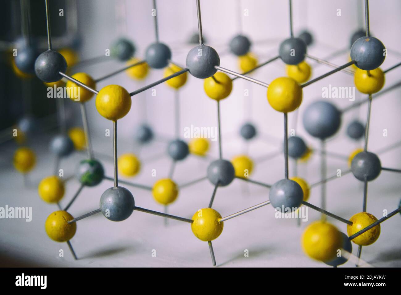 Old Wooden Molecular Model Atomic Structure And Bonding Chemistry Background Stock Photo Alamy