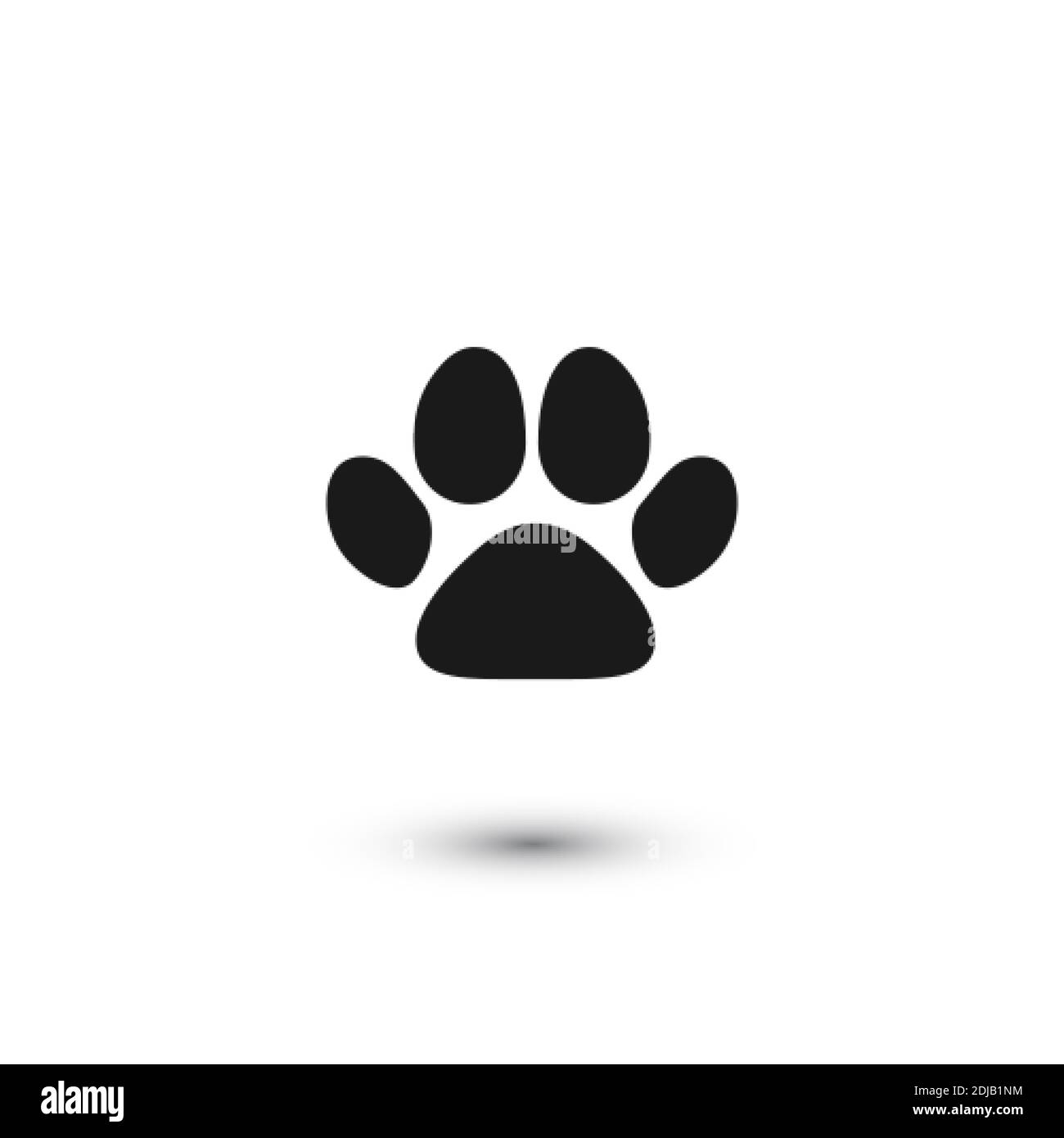 Pets paw. Cat footprint flat icon. Vector illustration Stock Vector