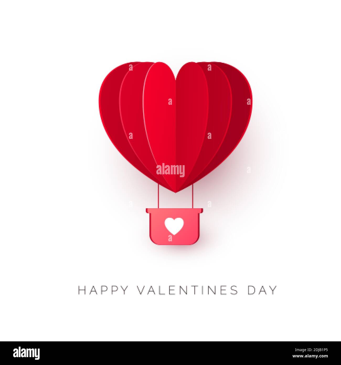 Valentine`s day with paper cut red heart shape air balloon. Be my ...