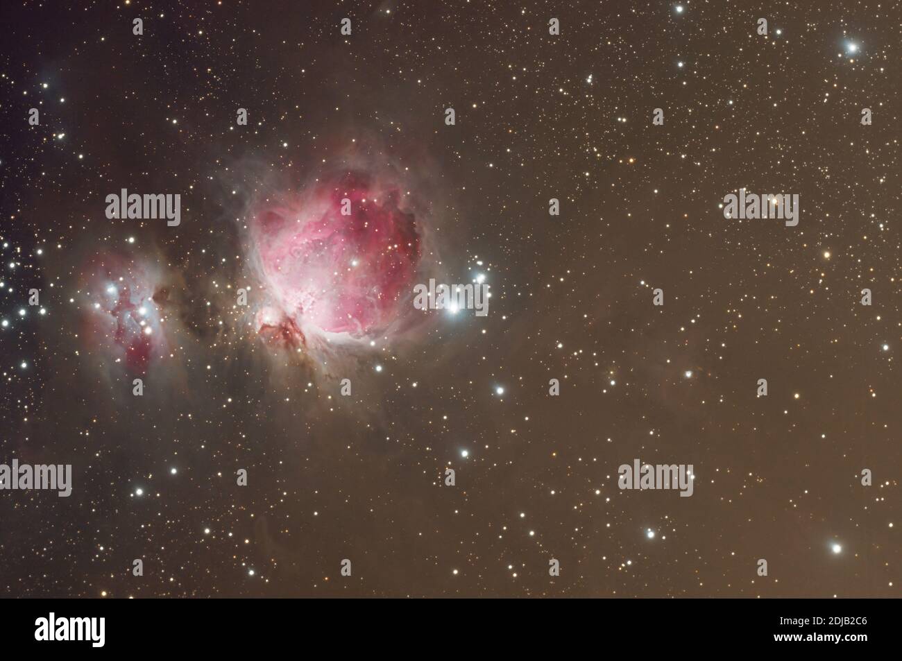 Great Orion Nebula complex taken with dedicated astrophotography camera on the telescope Stock Photo