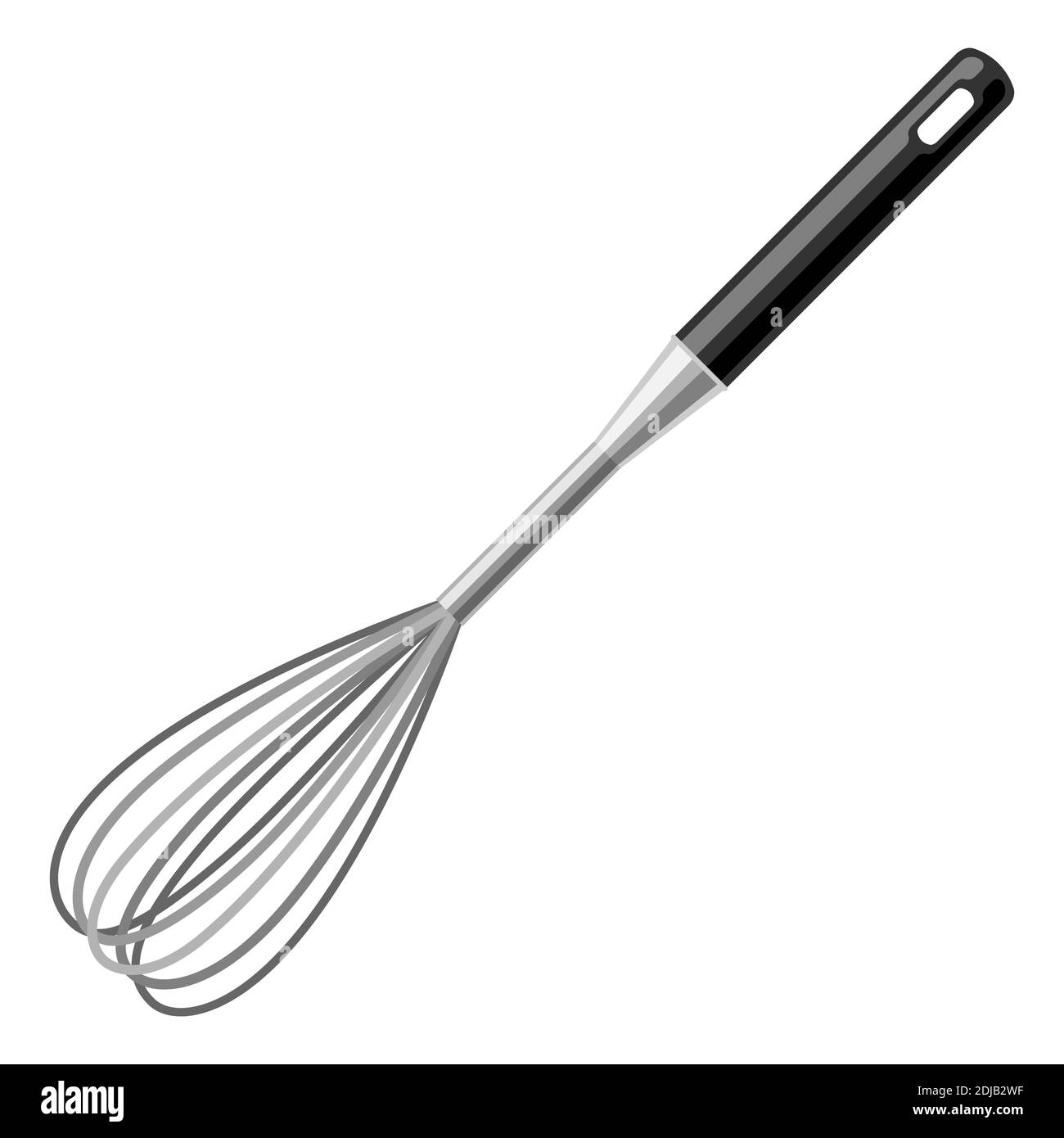 Illustration of steel cooking whisk. Stock Vector
