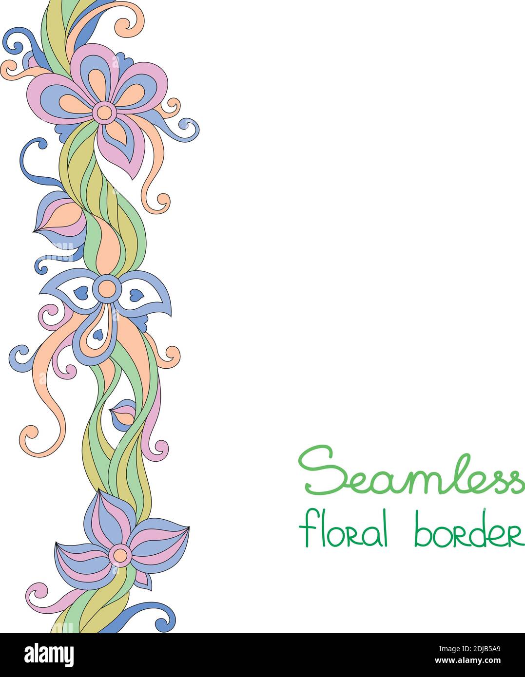 Seamless floral border on a white background Stock Vector Image & Art ...