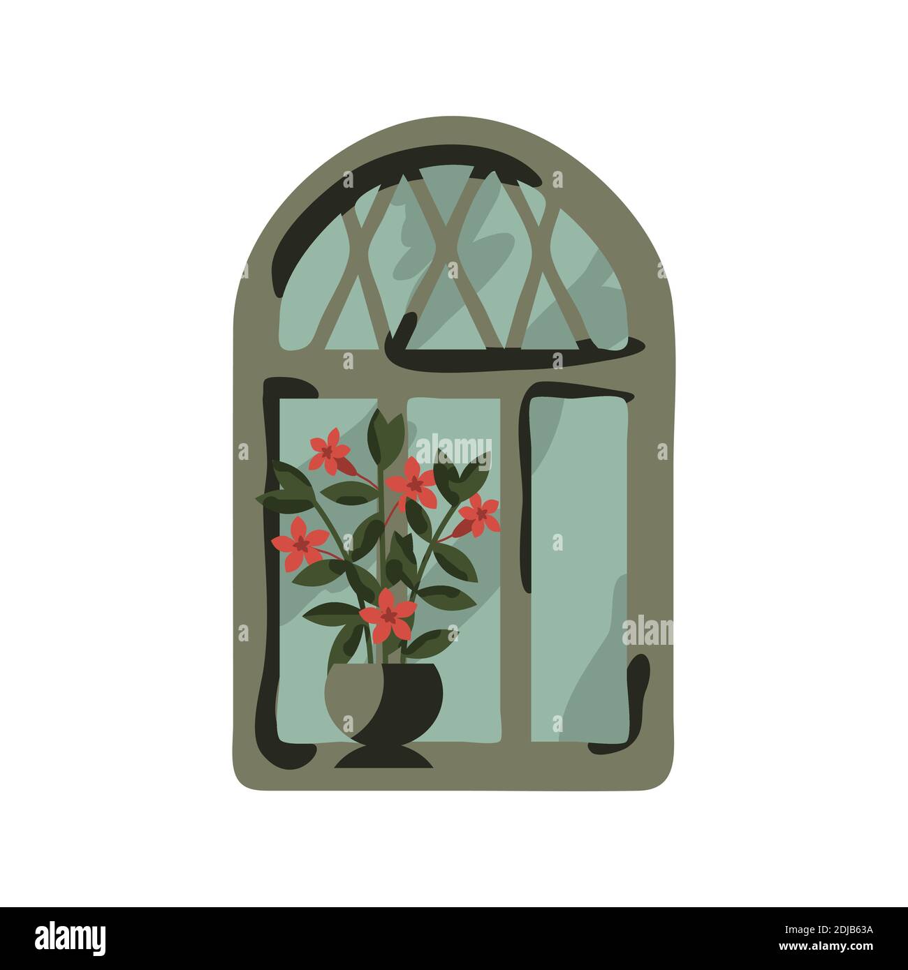 Window and plant vector illustration Stock Vector Image & Art - Alamy