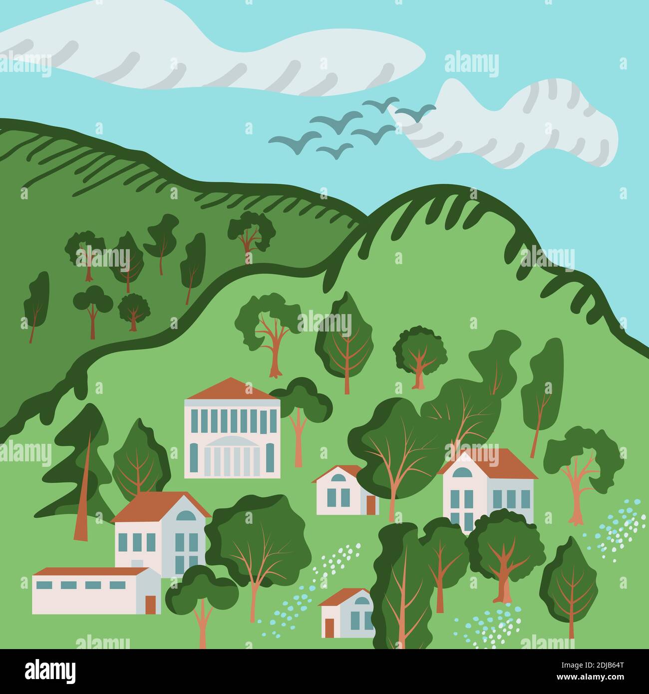 Vector Rural Hills Hills vector vectors hi-res stock photography and images - Alamy