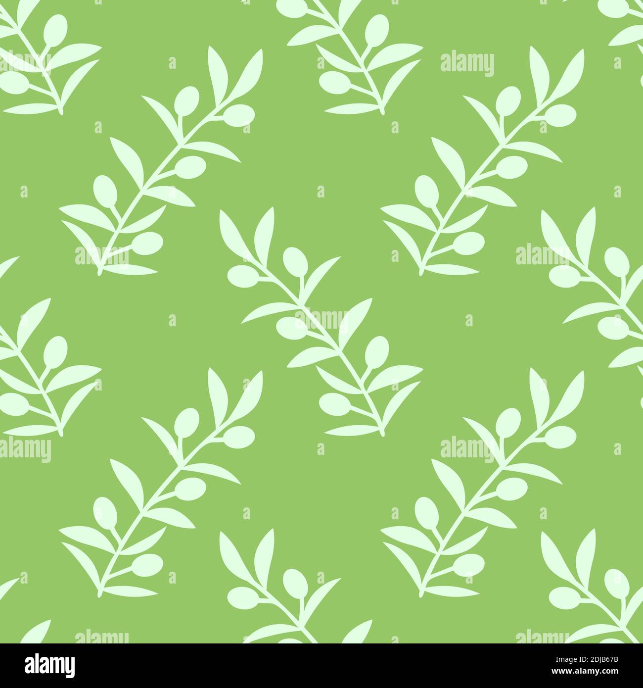 Seamless olives branches vector pattern Stock Vector