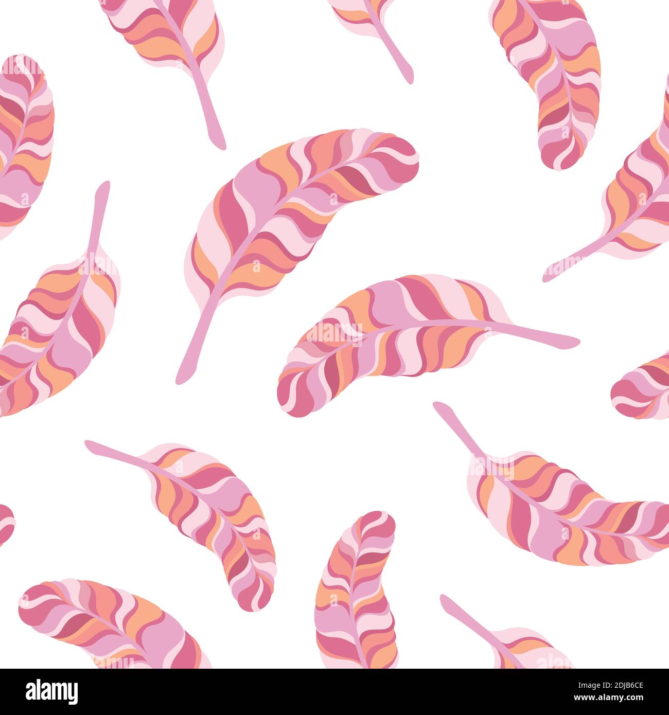 seamless pattern feathers on a white background. Stock Vector