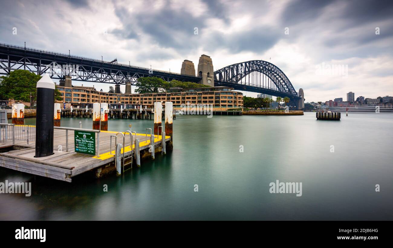 Sydney harbour with harbour bridge Stock Photo