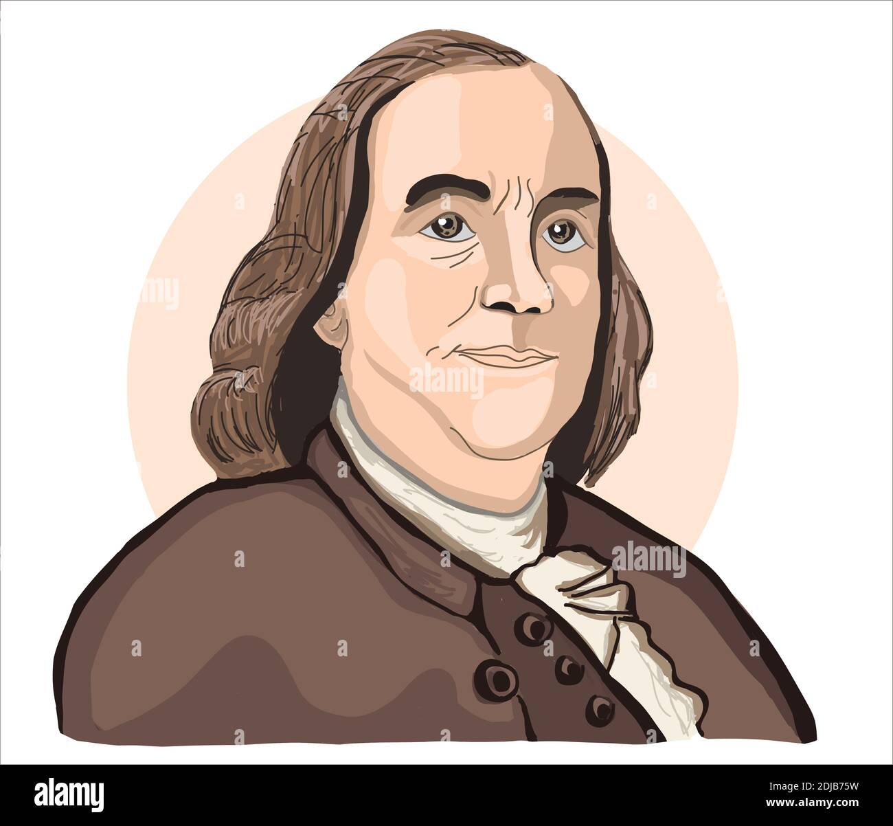 Hand drawn vector portrait. Benjamin franklin Stock Vector Image & Art