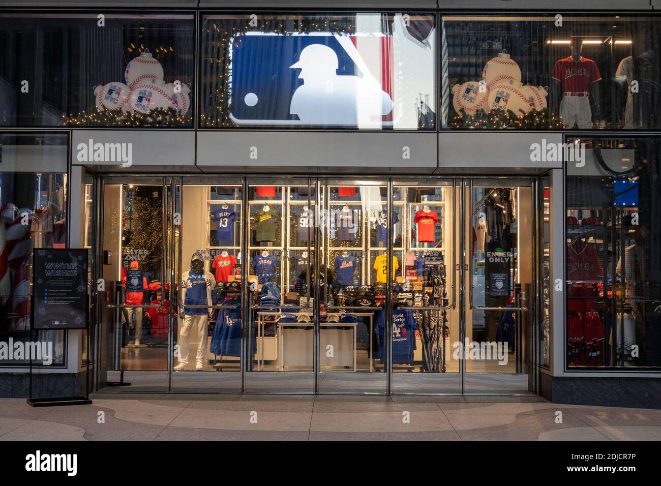 MLB NYC Flagship Retail Store, Rockefeller Center, New York City, USA Stock Photo