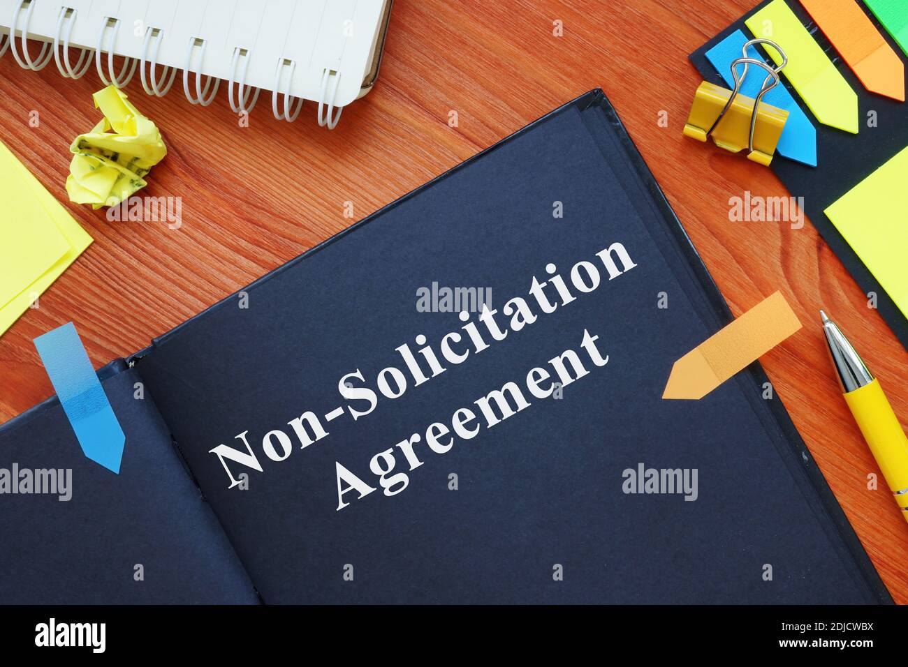Non-Solicitation Agreement on the paper with pen. Stock Photo