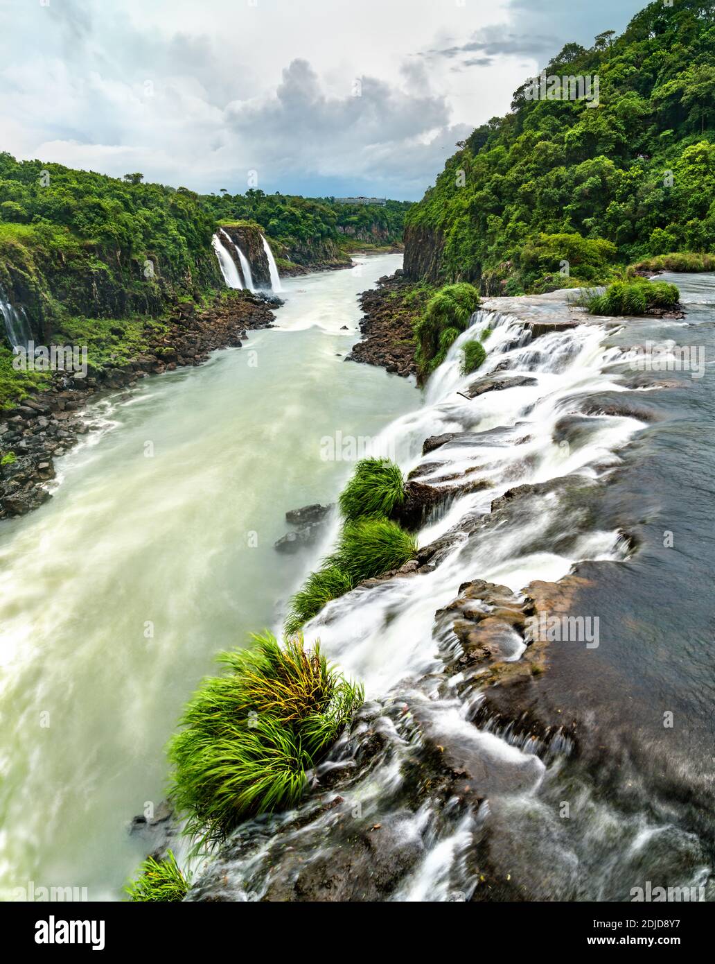 Iguazu Falls, the largest waterfall in the world, South America Stock
