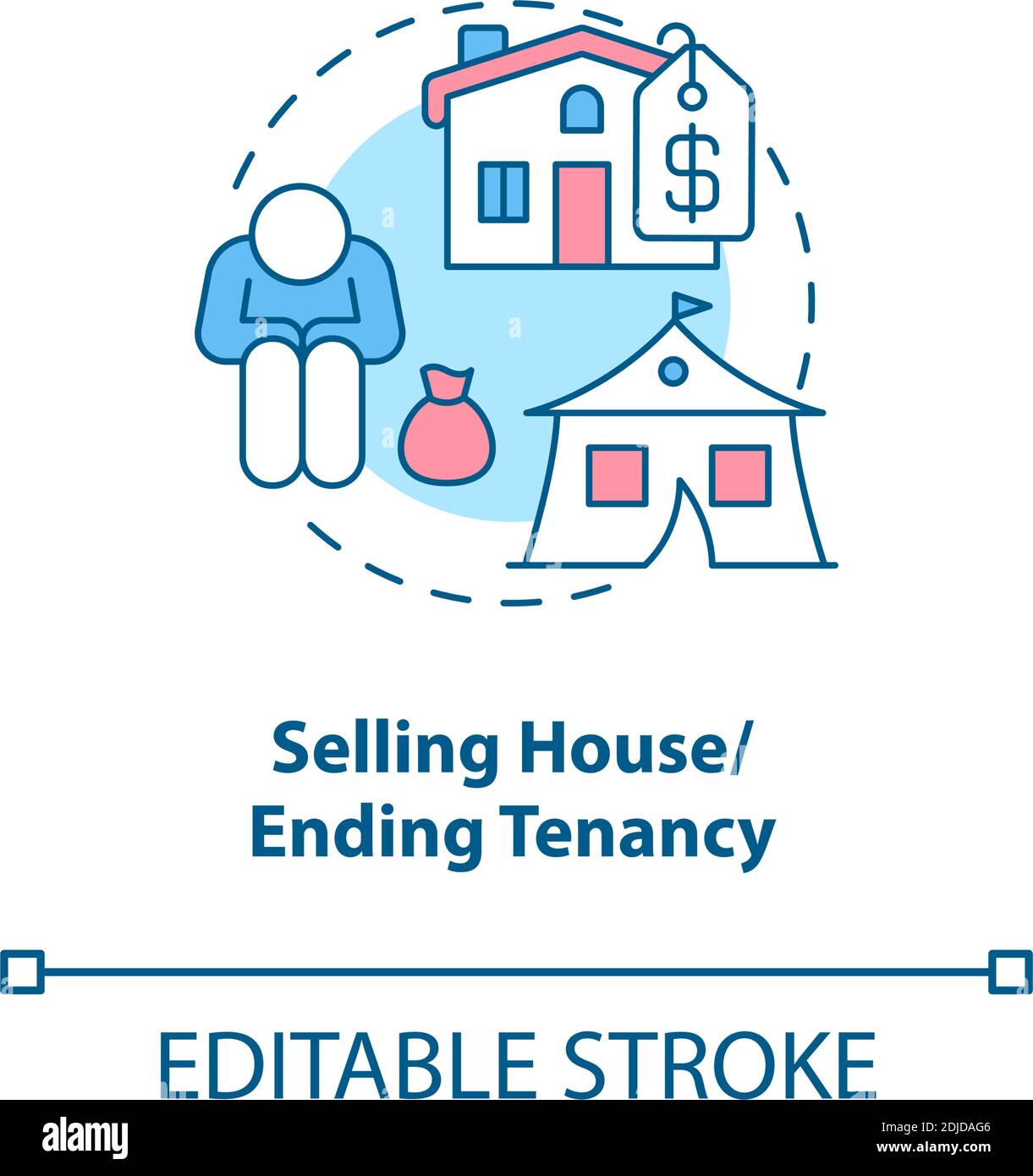 Selling house, ending tenancy concept icon Stock Vector Image & Art Alamy