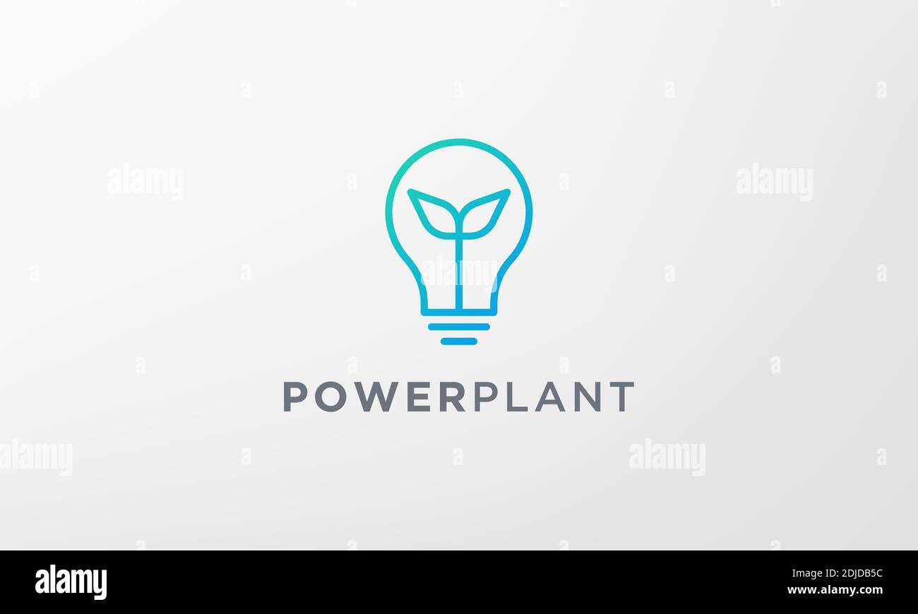 simple plant light bulb logo in modern style Stock Vector