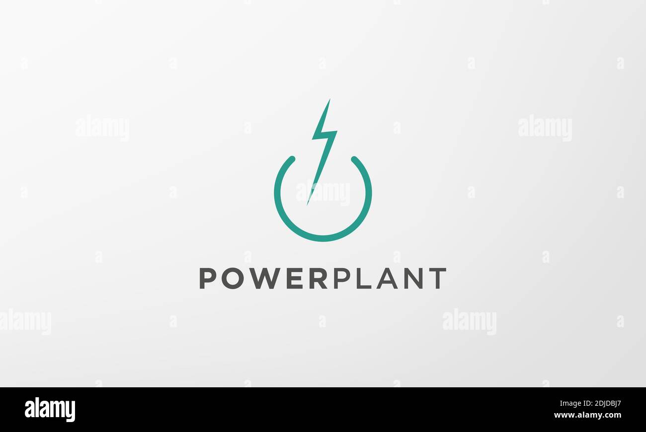 simple power lightning logo in modern style Stock Vector