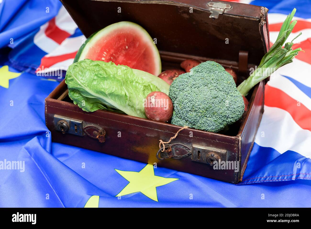 Food import concept for brexit laws and legislation on importing food from European Union Stock Photo
