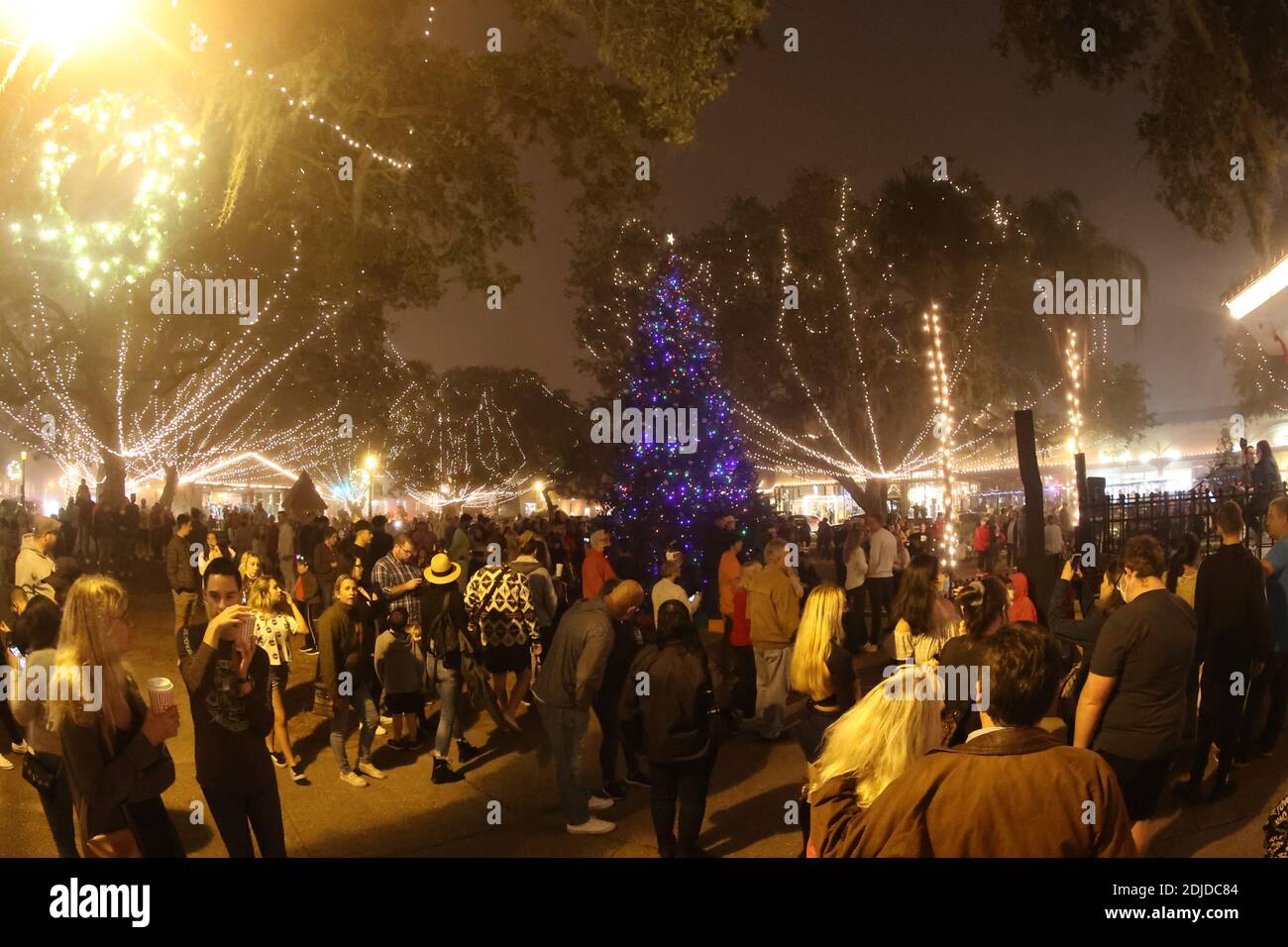 St. Augustine, FL, USA. 13th Dec, 2020. View of maskless visitors at the 27th Annual Night Of Lights in St. Augustin, Florida on December 13, 2020. Credit: Mpi34/Media Punch/Alamy Live News Stock Photo